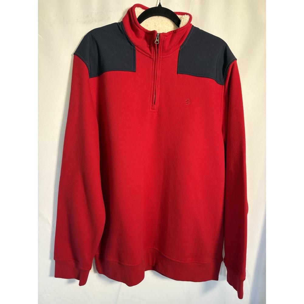 Izod Sweatshirt Size L Pullover 1/4 Zip Long Sleeve